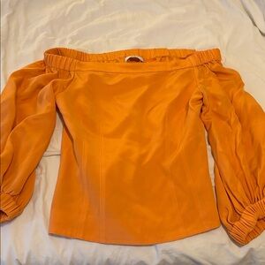 Tibi Orange Off-Shoulder Blouse